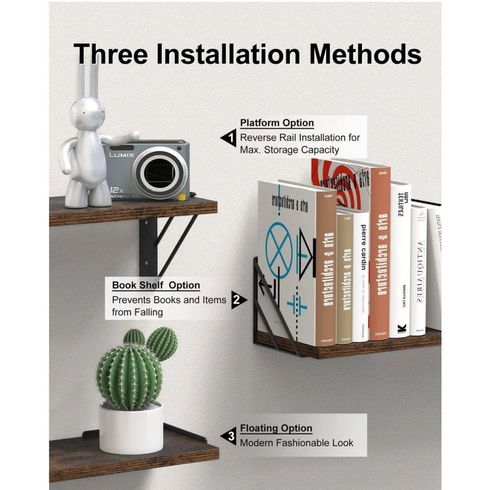 Gray Wall Display Shelves 3pk NEW